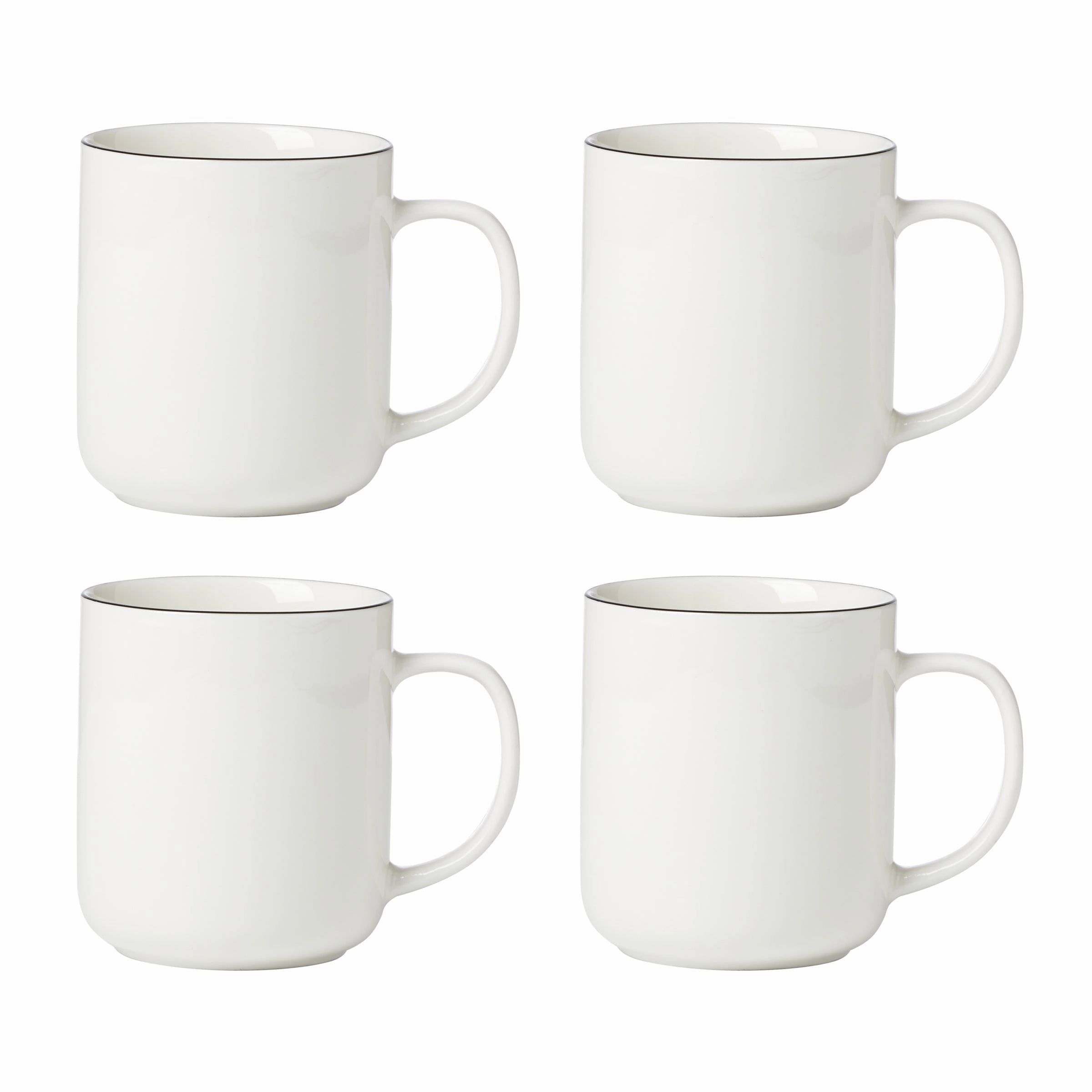 24 Seven Black Rim Mugs - Set of 4halloween party decor ,outdoor halloween decor 