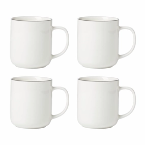 24 Seven Black Rim Mugs - Set of 4halloween party decor ,outdoor halloween decor 