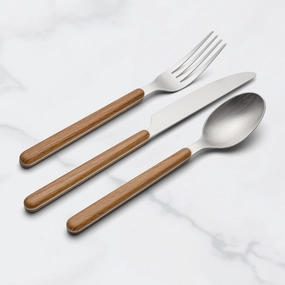 24 Seven Mirror Faux Wood Handle 12 Piece Flatware Setsummer decor ,outdoor summer decor 