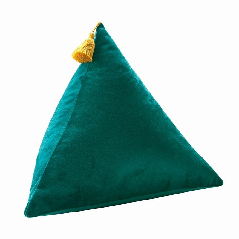 3D Velvet Triangle Throw Cushion
