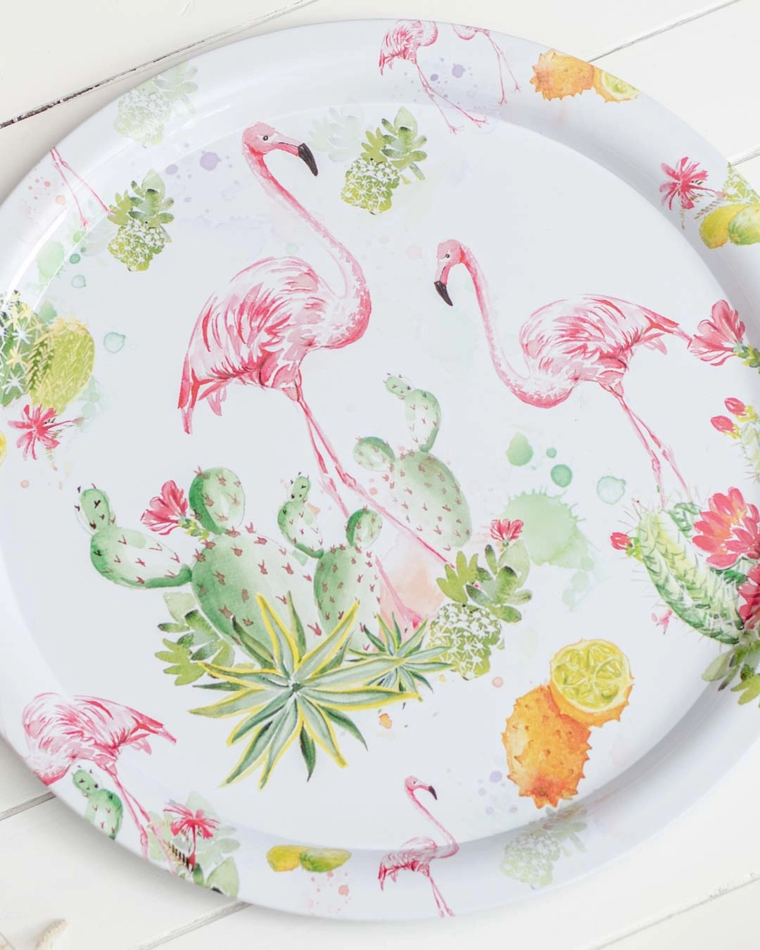 'Flamingo' Round Serving Tray - Set Of 2