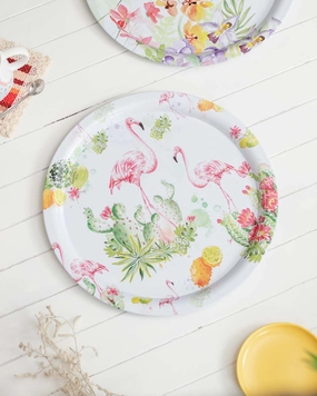 'Flamingo' Round Serving Tray - Set Of 2modern kitchen decor ,kitchen dinner set ,dinnerware 