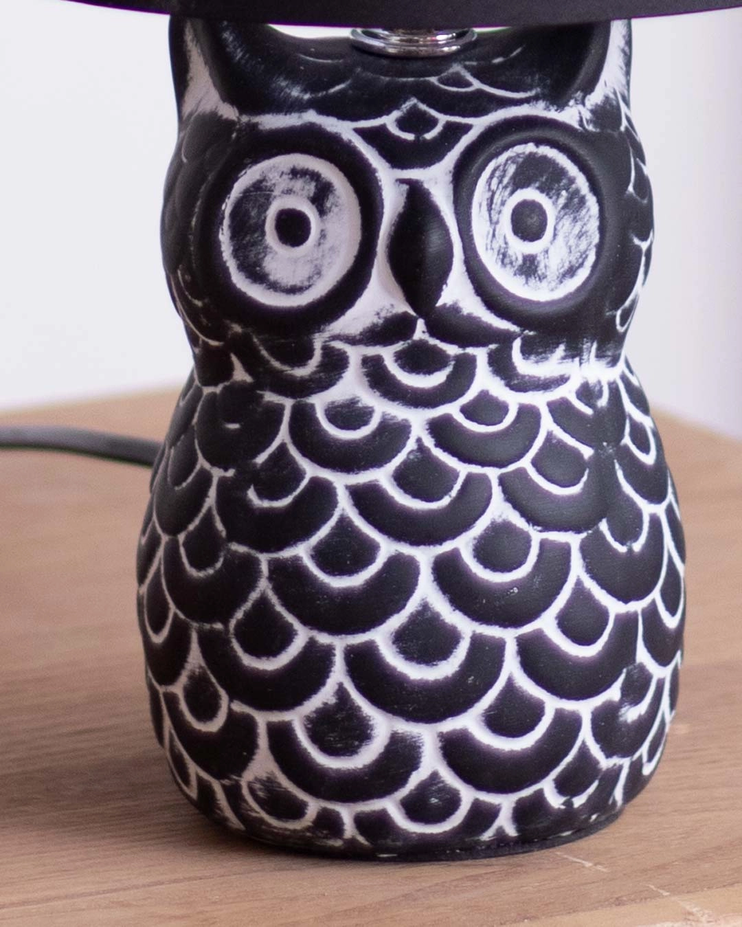 'Graceful Night' Owl Figurine Table Lamp - Black