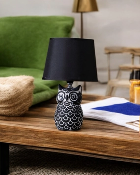 'Graceful Night' Owl Figurine Table Lamp - Blackmodern wall lamp,smart wall lamp
