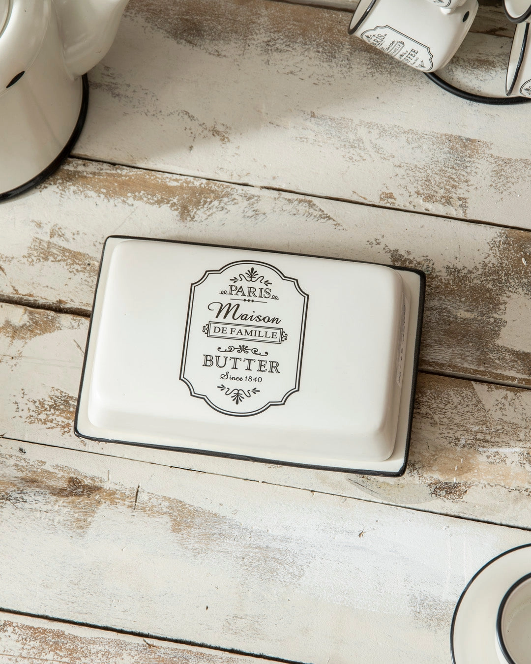 'Paris Maison De Famille' Butter Dish - White