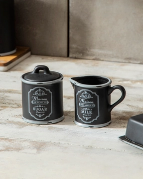 'Paris Maison De Famille' Sugar Canister   Milk Potmodern kitchen decor ,kitchen dinner set ,dinnerware 