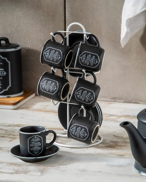 'Paris Maison De Famille' Teacups & Saucer - Set of 6modern kitchen decor ,kitchen dinner set ,dinnerware 