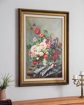 'Peonies Still Life' Handmade Oil Painting - 34x46 Inchnordic style wall decor