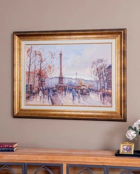 'Place De La Bastille' Handmade Oil Painting - 34x46 Inchnordic style wall decor