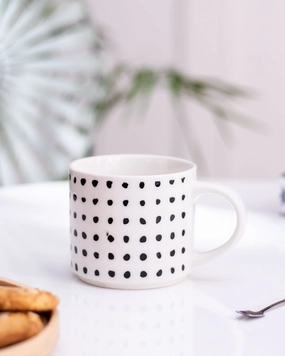 'Polkadots' Coffee Mug - Whitemodern kitchen decor ,kitchen dinner set ,dinnerware 
