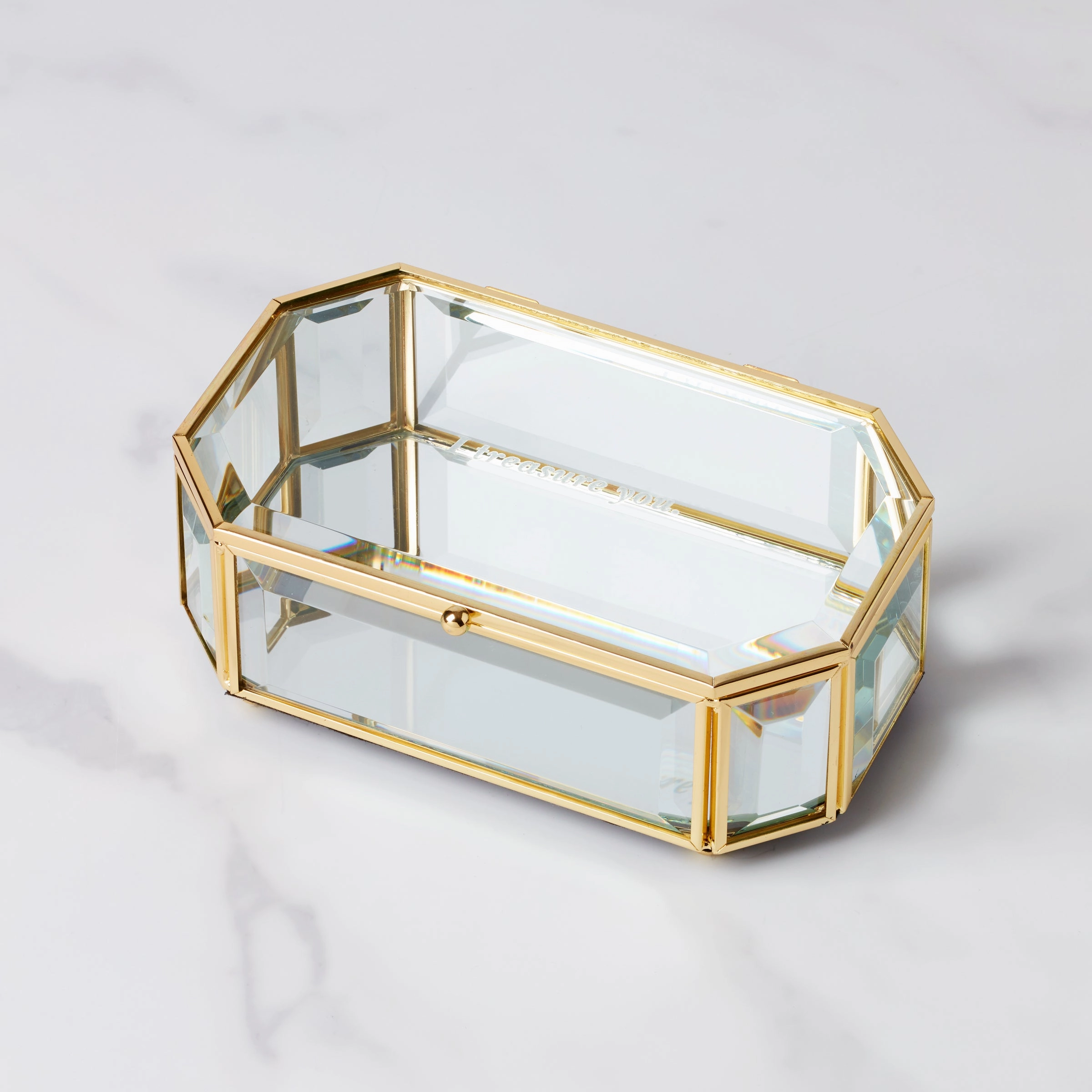 "I Treasure You" Clear Jewelry Boxvalentine's day decorations ,valentine's centerpiece 