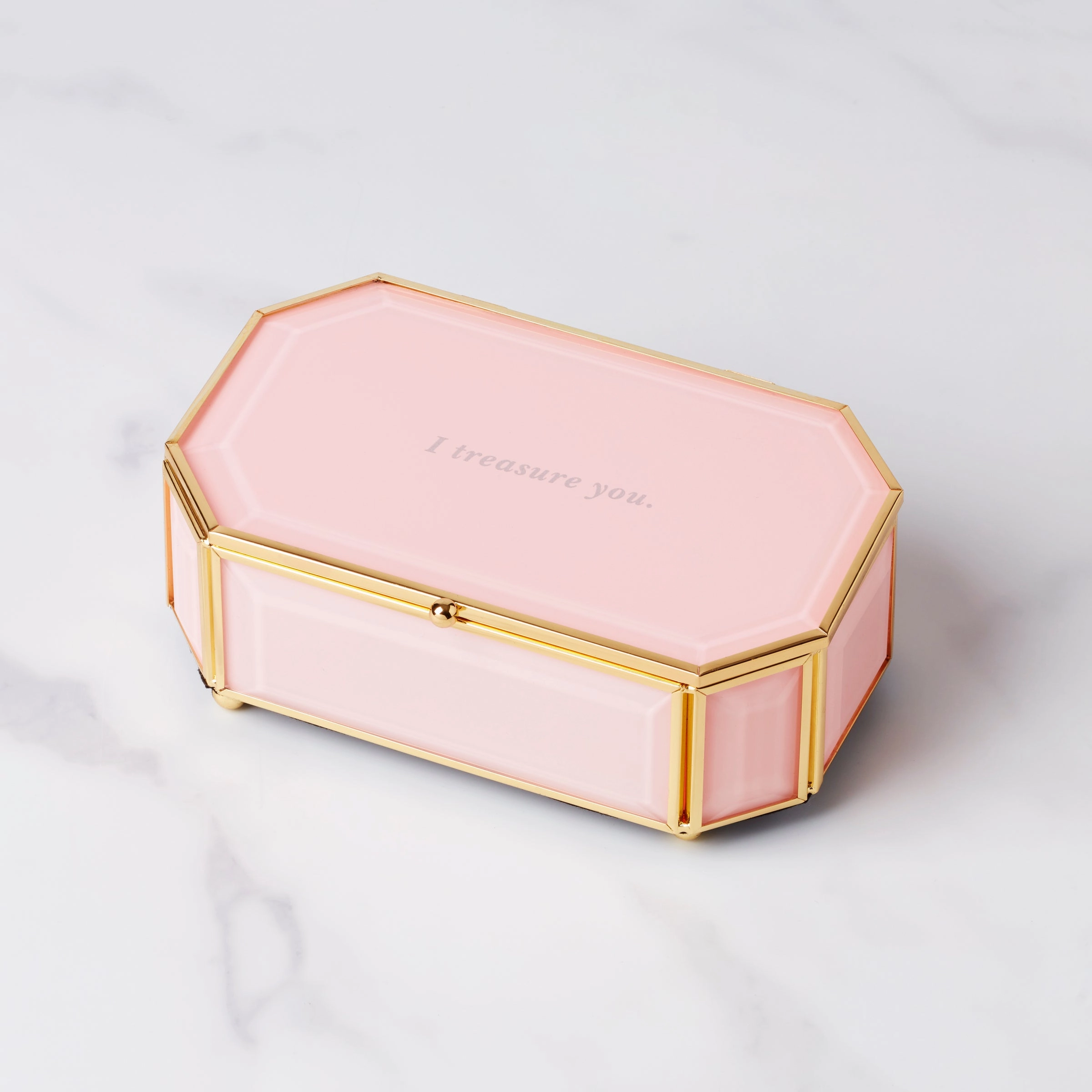 "I Treasure You" Pink Jewelry Boxvalentine's day decorations ,valentine's centerpiece 