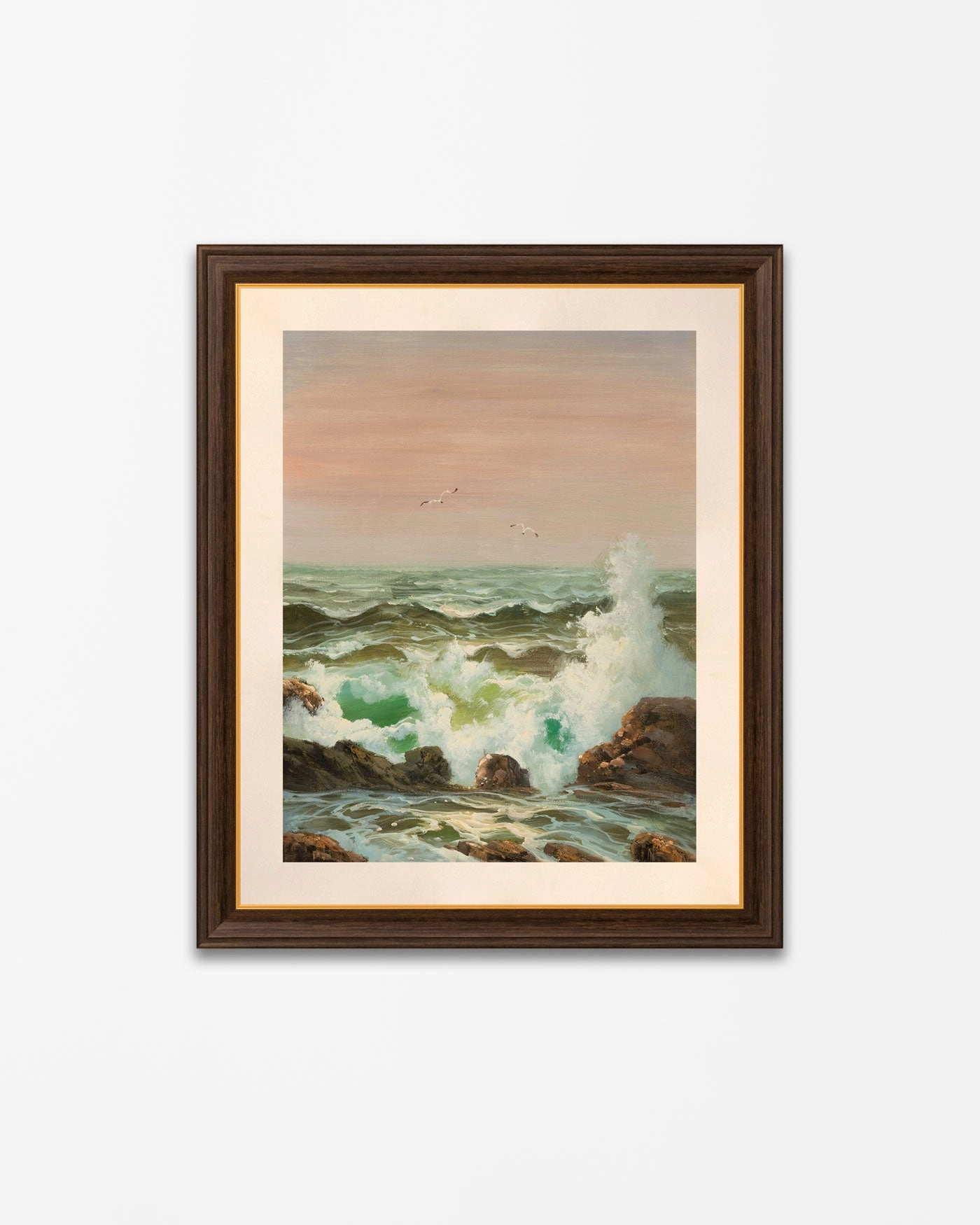 "Ocean Waves" Handmade Oil Painting 20"x24"nordic style wall decor