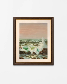 "Ocean Waves" Handmade Oil Painting 20"x24"nordic style wall decor