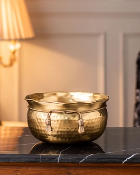 'Ribbon' Handcrafted Brass Bowl - 8"modern kitchen decor ,kitchen dinner set ,dinnerware 