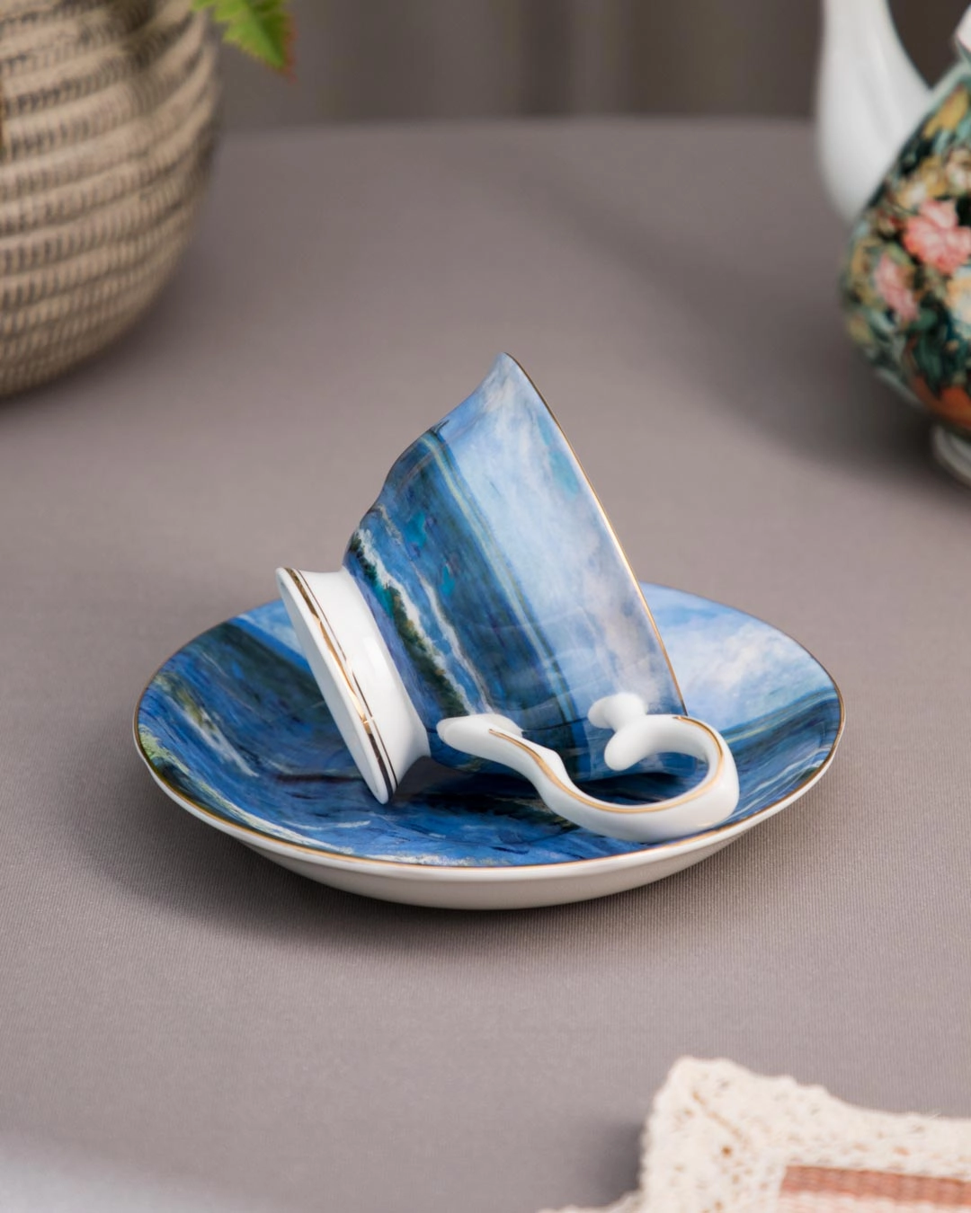 'Seascape' Vincent Van Gogh Painting Cup & Saucer
