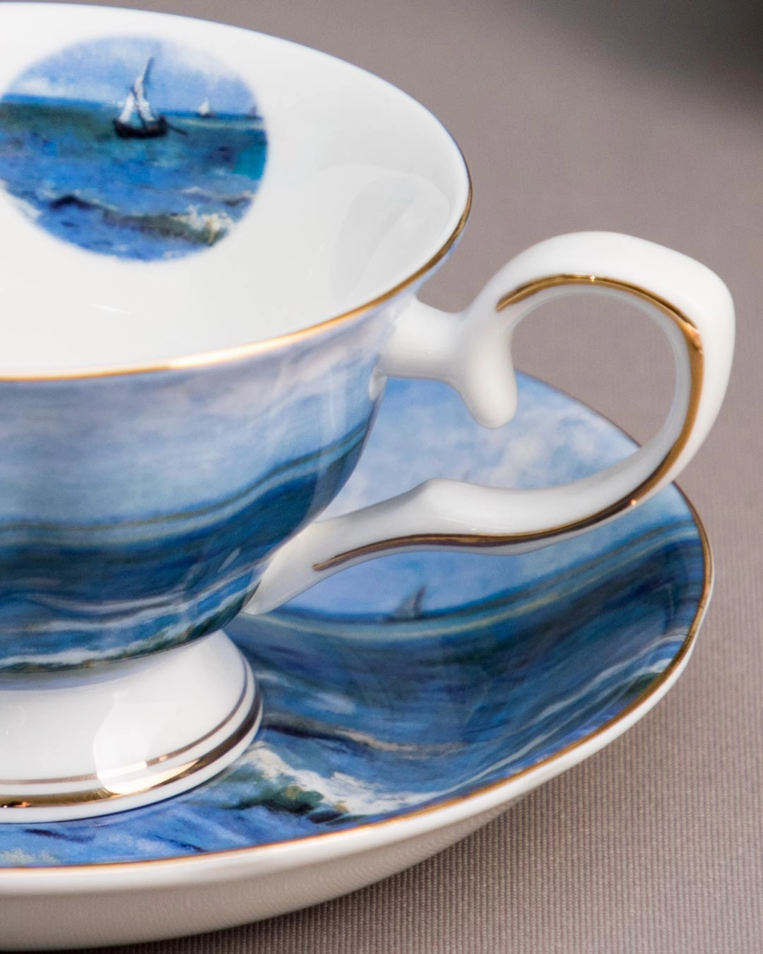 'Seascape' Vincent Van Gogh Painting Cup & Saucer