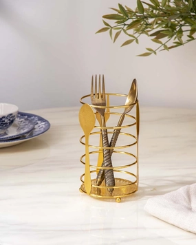 'Spoonful' Cutlery Stand - Goldmodern kitchen decor ,kitchen dinner set ,dinnerware 