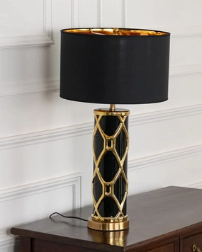 'Trellis' Ceramic Table Lamp - Blackmodern wall lamp,smart wall lamp