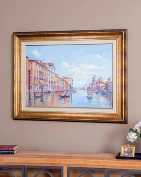 'Venice River' Handmade Oil Painting - 34x46 Inchnordic style wall decor