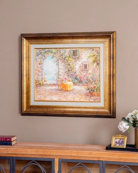 'Vintage Garden' Handmade Oil Painting - 28x32 Inchnordic style wall decor