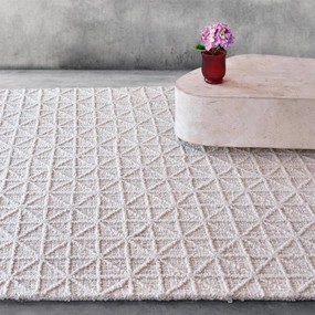 Abala off White Wool Rugmodern color block patchwork rug