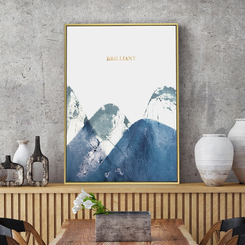 Abstract Blue and White Wall Art With Framenordic style wall decor