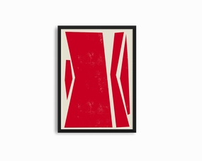 Abstract Squares Center Rednordic style wall decor