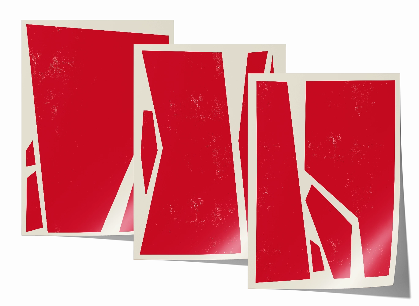 Abstract Squares Red Trio Set