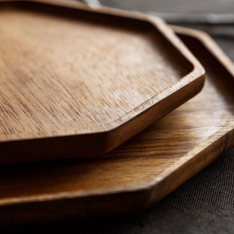 Acacia Wood Hexagon Serving Tray