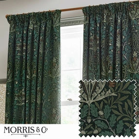 Acorn Multi Floral Jacquard Pencil Pleat Curtains Thyme/Forestbedding sets ,throw blankets 