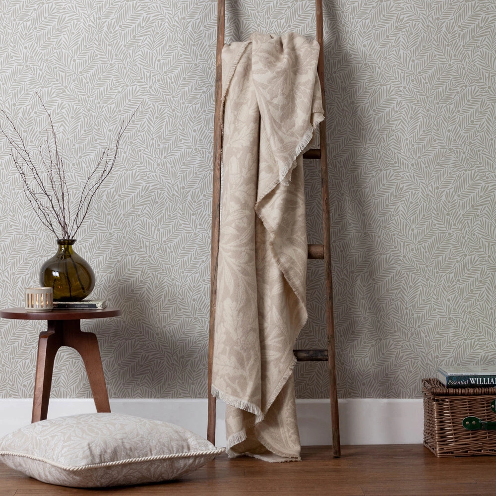 Acorn Tonal Jacquard Throw Linen