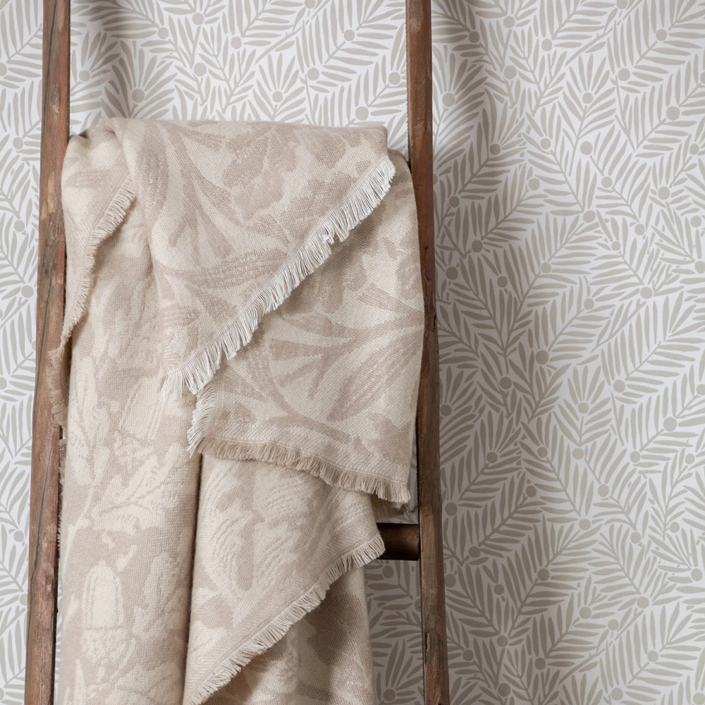 Acorn Tonal Jacquard Throw Linen