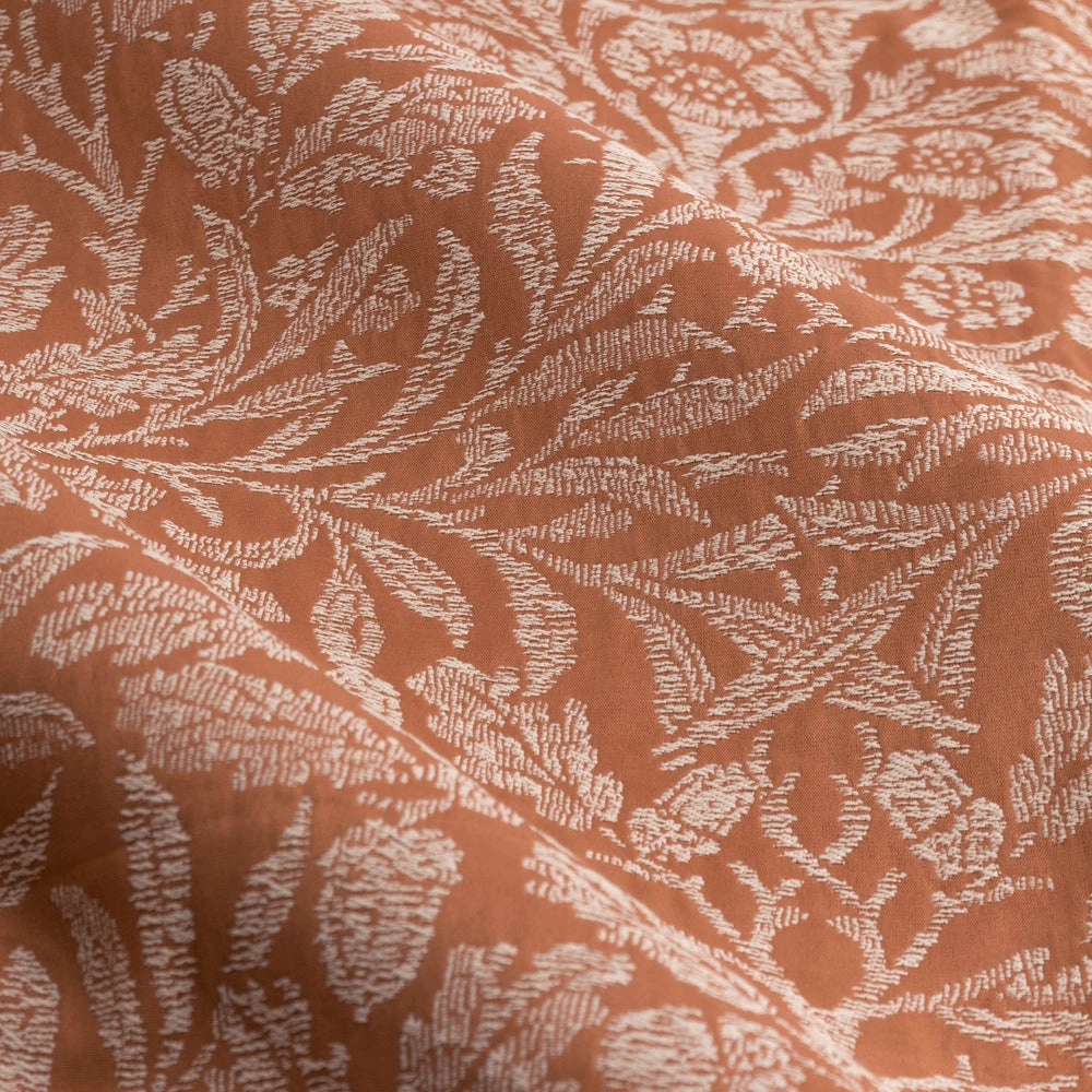 Acorn Tonal Matt Jacquard Pencil Pleat Curtains Brick