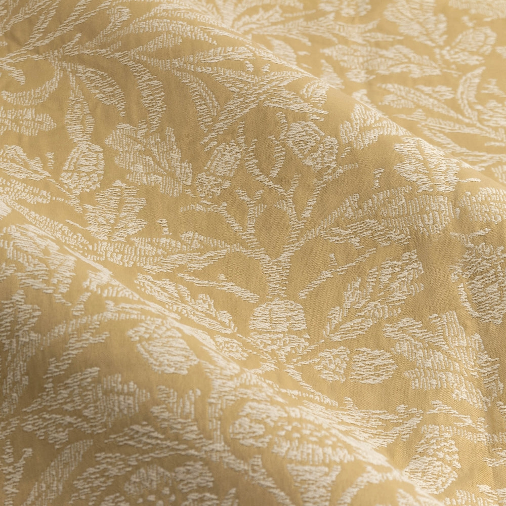 Acorn Tonal Matt Jacquard Pencil Pleat Curtains Gold