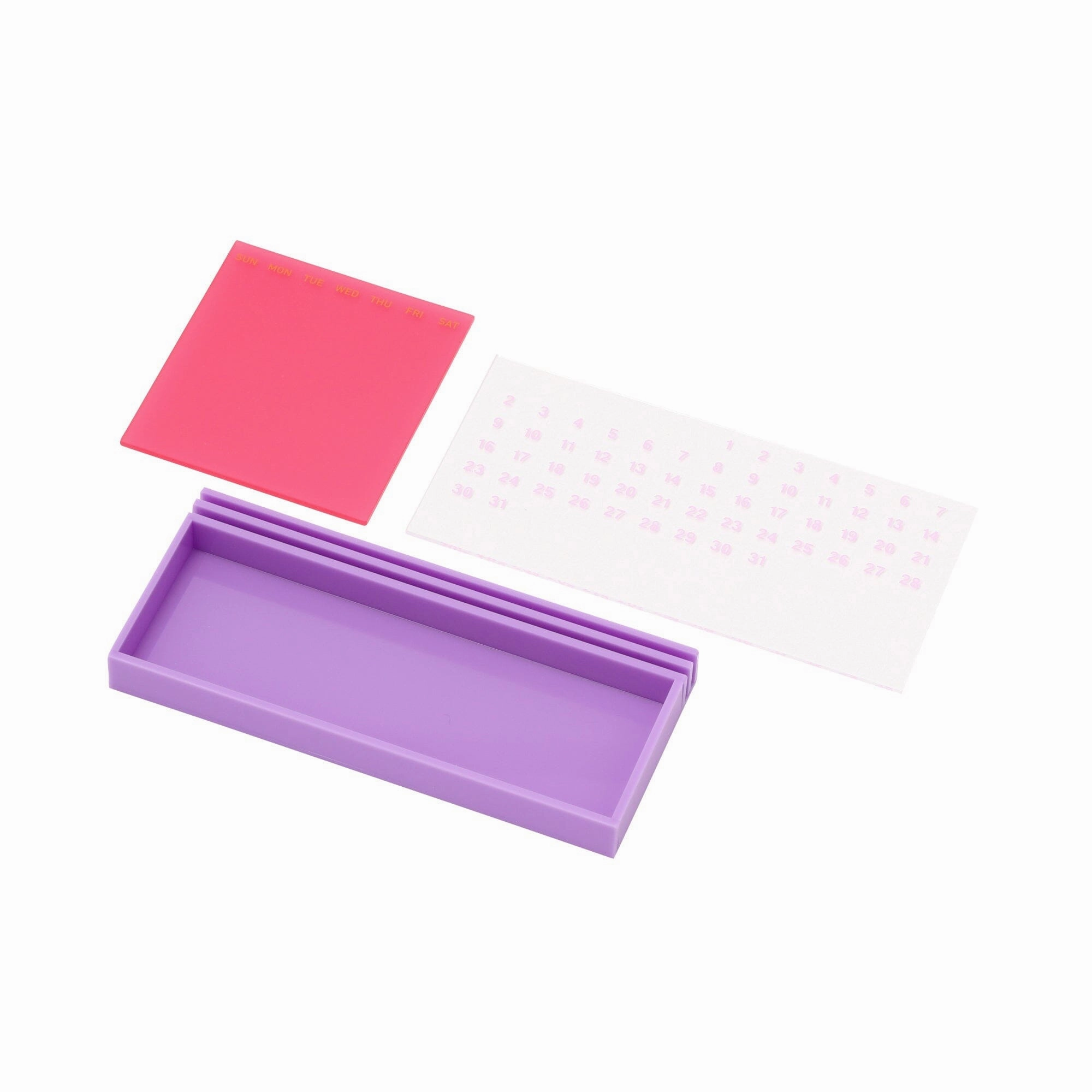 Acrylic Pen Tray Calendar Pink X Purple