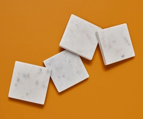 Adia Square Marble Coasters - 4 Piecehome decoration ,modern home decor 