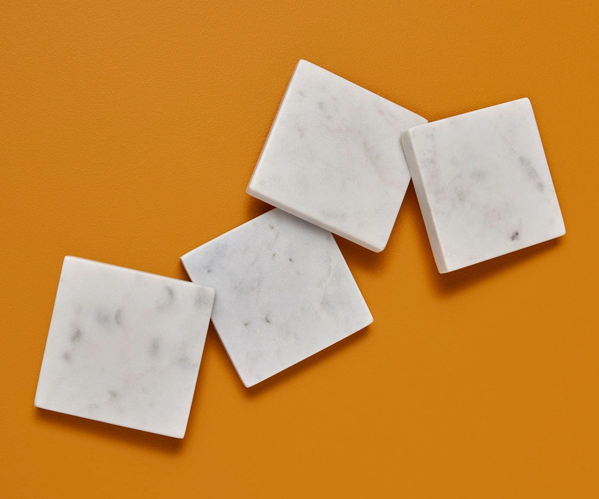 Adia Square Marble Coasters - 4 Piecehome decoration ,modern home decor 