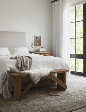 Aerwyna Hand-Knotted Wool Rugmodern color block patchwork rug