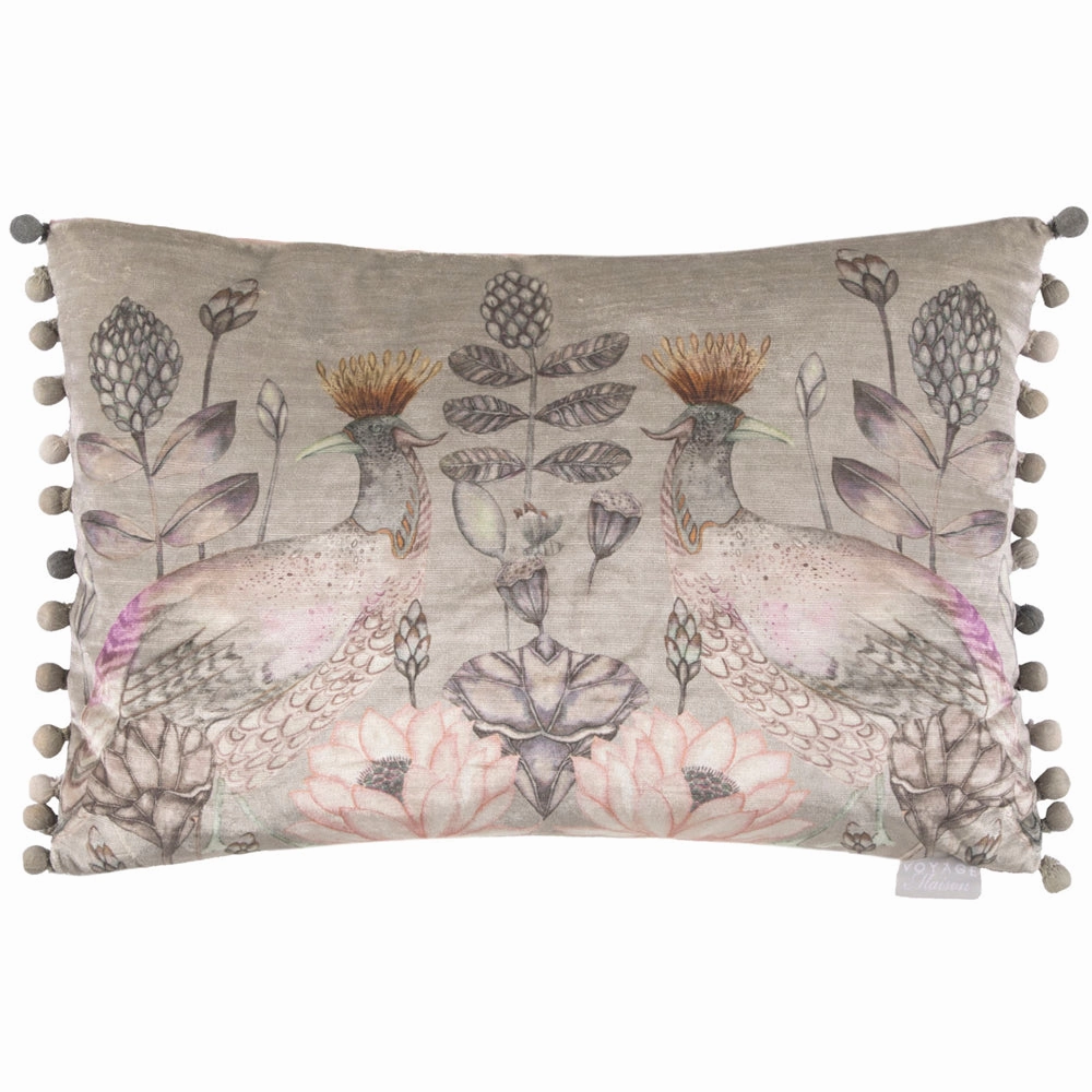 Ahura Printed Feather Cushion Bronze