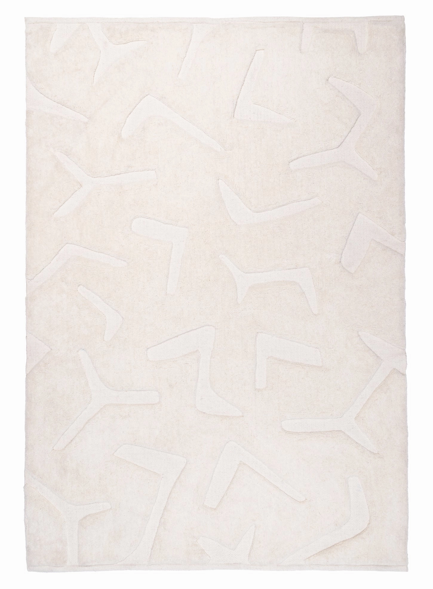 Akkira Abstract Cream Washable Wool Rugmodern color block patchwork rug