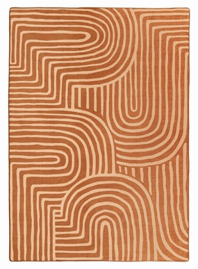 Alef Terracotta Abstract Rollie Pollie Playmatmodern color block patchwork rug