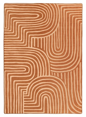 Alef Terracotta Abstract Rollie Pollie Playmatmodern color block patchwork rug