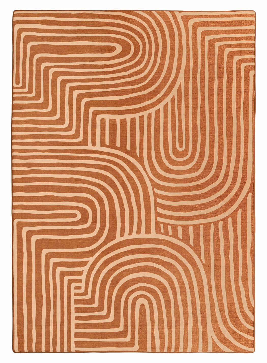 Alef Terracotta Abstract Rollie Pollie Playmatmodern color block patchwork rug