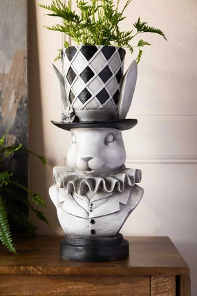 Alice In Wonderland 'Rabbit' Bust Plant Holderdecorative vase ,Modern Ceramic Vase for Home Decoration 