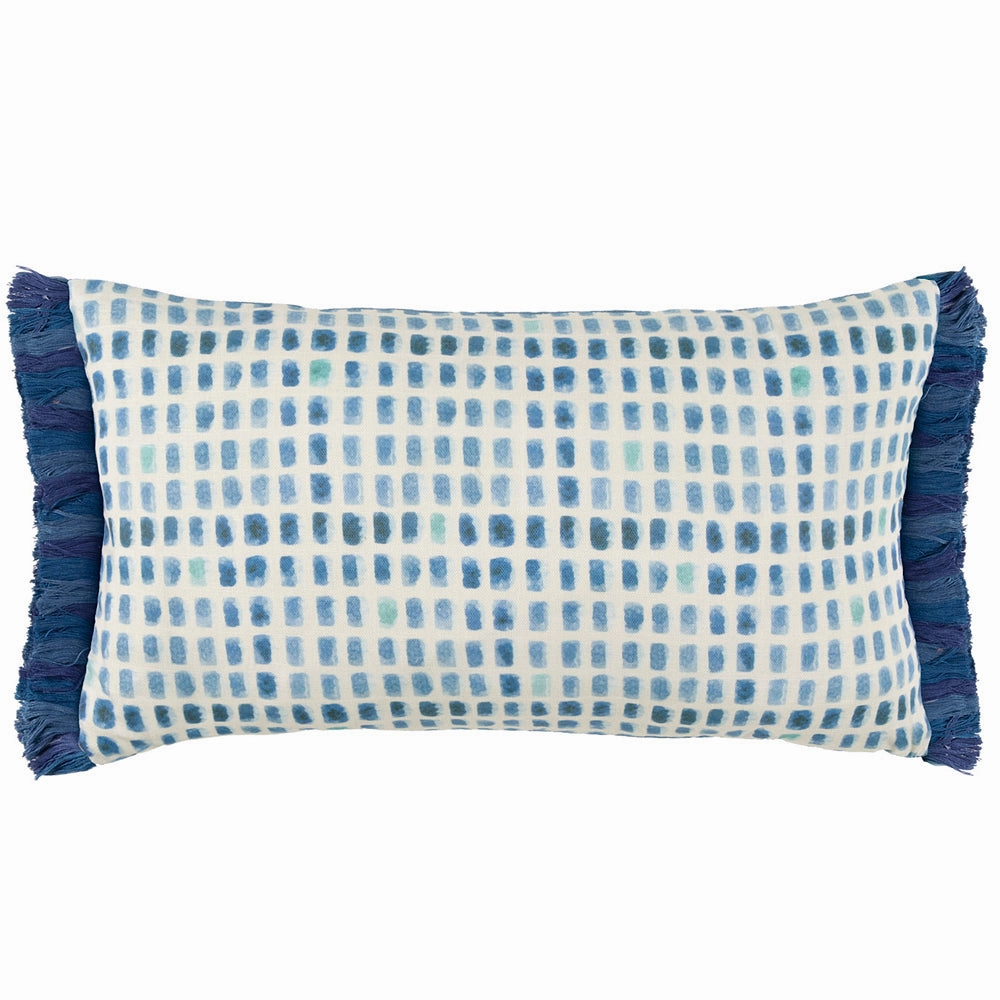 Alma Printed Feather Cushion Cobalt