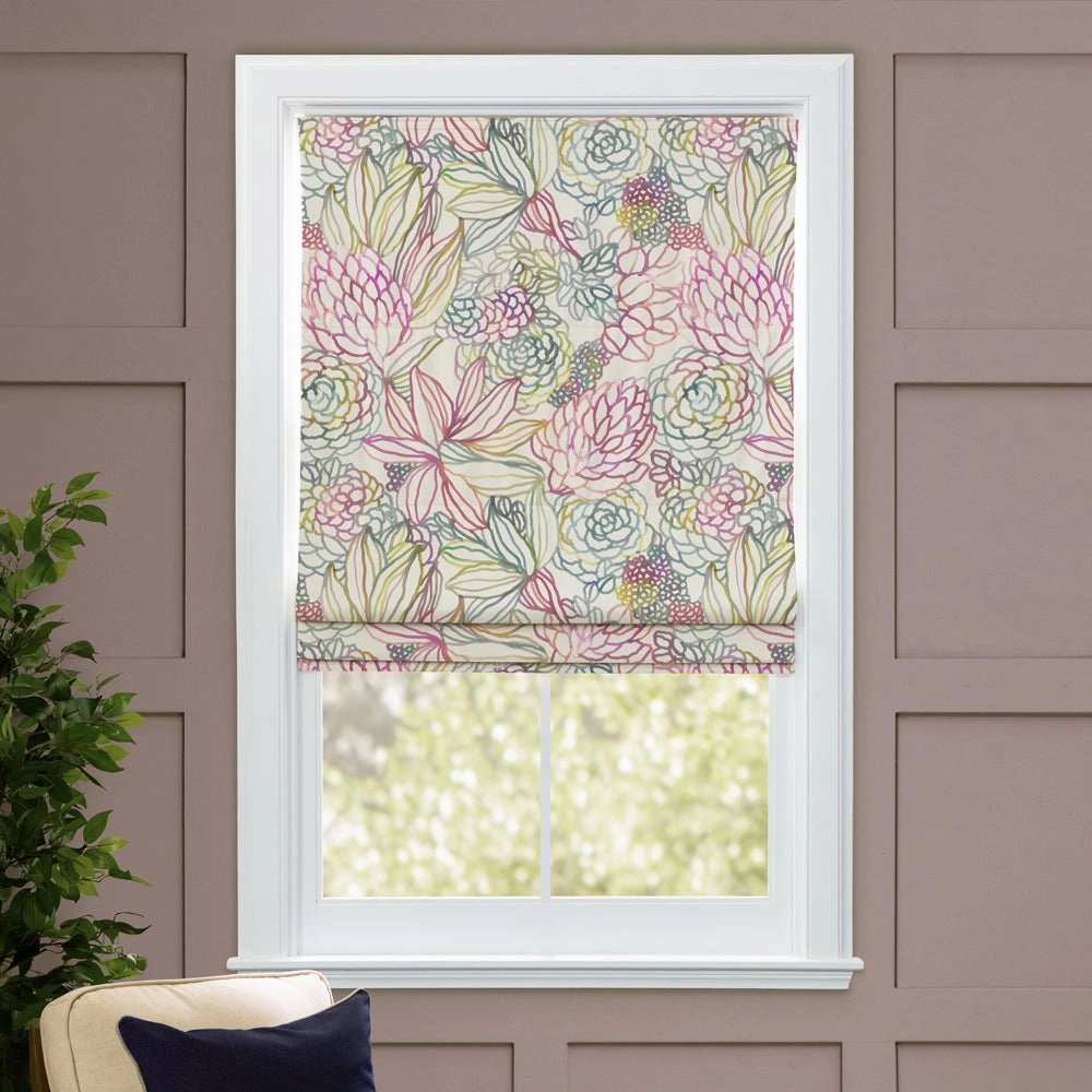 Althorp Printed Cotton Made to Measure Roman Blinds Sorbet Cream