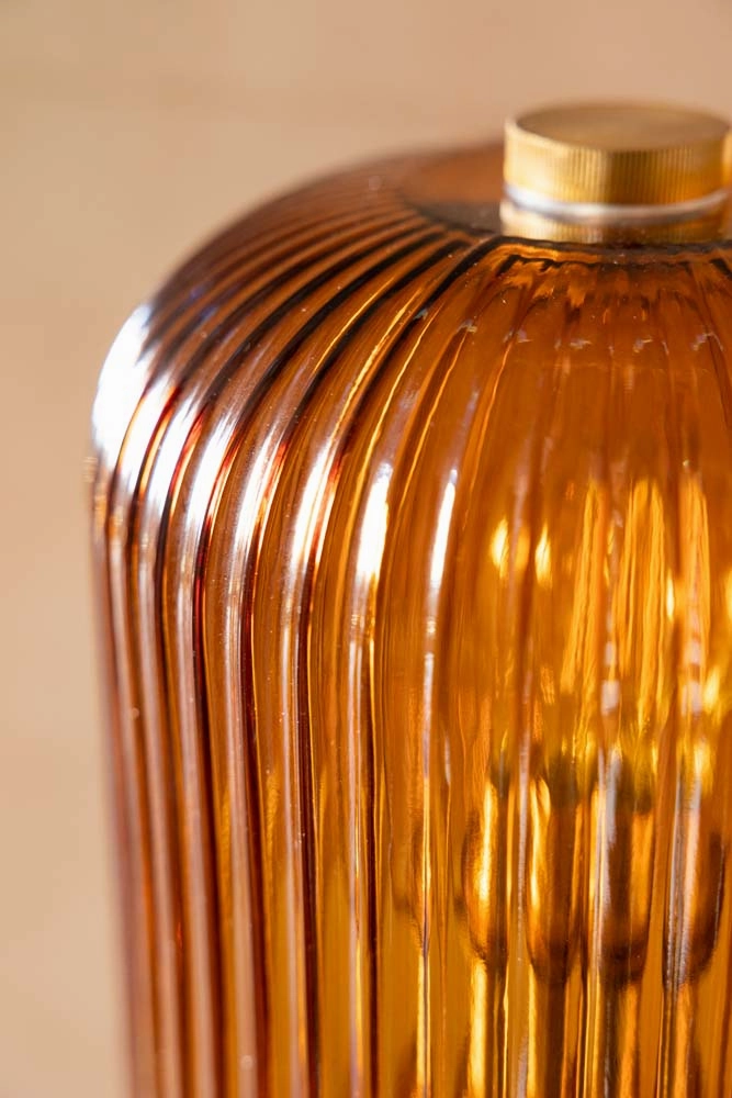 Amber Seventies Glass Table Lamp