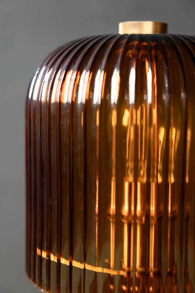 Amber Seventies Glass Table Lamp