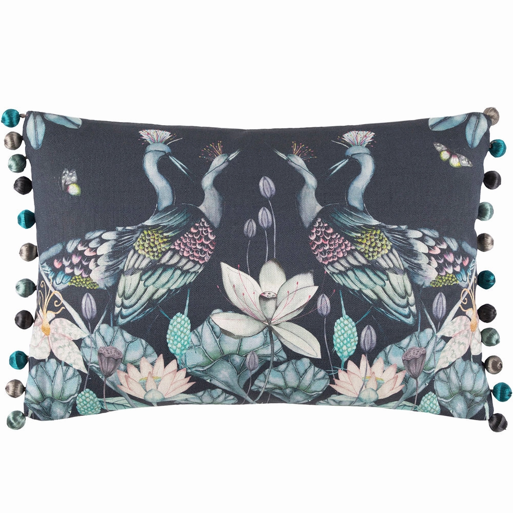 Anahita Printed Feather Cushion Midnight